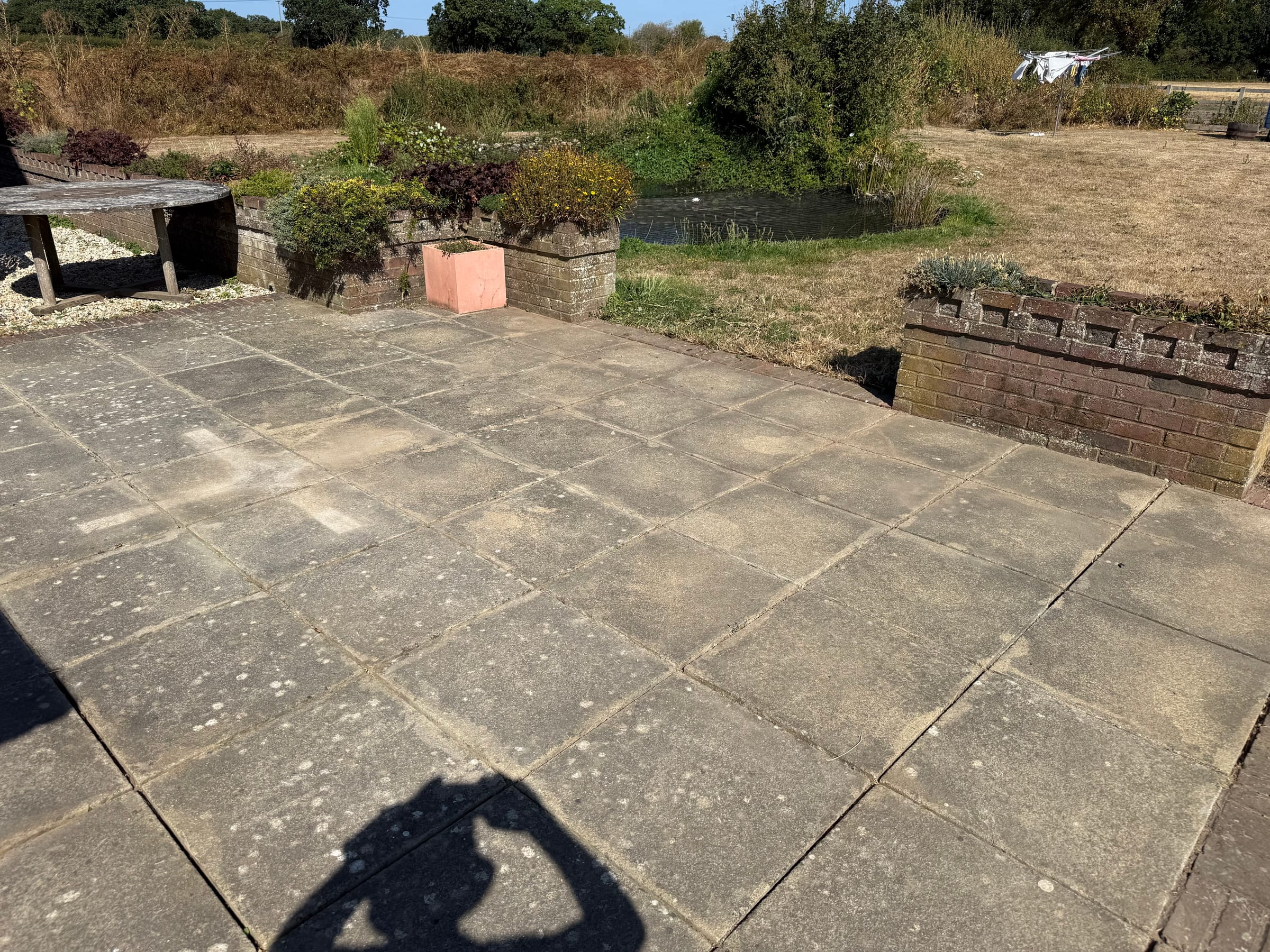 Tidied patio and garden area after the refresh